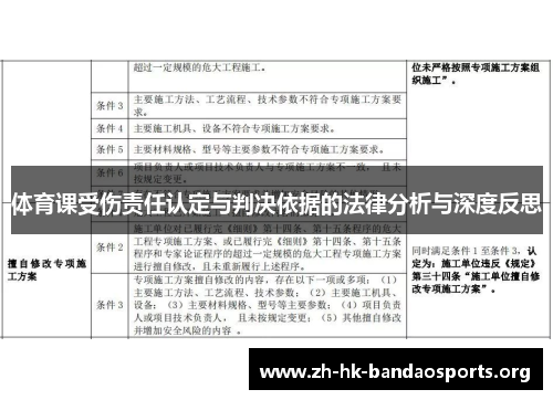 体育课受伤责任认定与判决依据的法律分析与深度反思